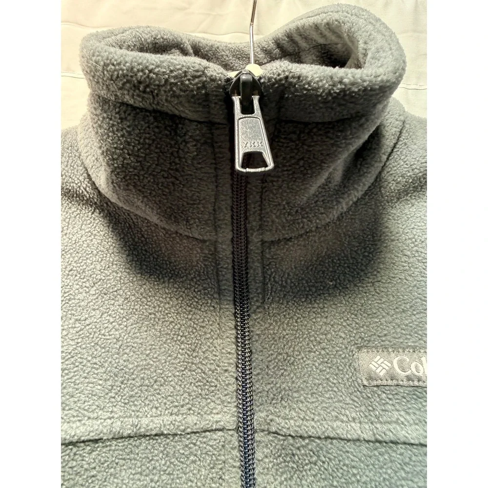 Columbia Boys Steens Mountain Fleece Jacket Grey Size Medium 10/12 Full Zip Cozy